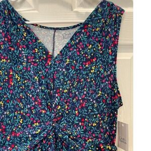 Croft & Barrow‎ Floral Print Knit Dress Casual Sleeveless Twist Front L NWT